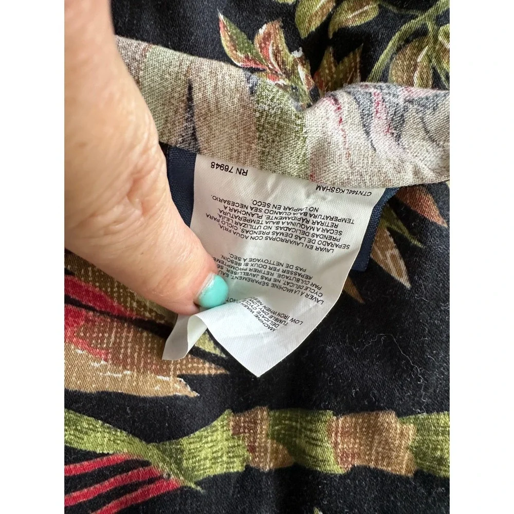 Tommy Bahama Home King Pillow Shams Jungle Drive Leaf Floral Black se of 2 EUC